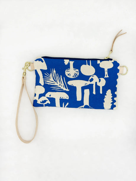 Royal Blue Mushroom Ellie Wristlet Bag - Erin Flett - The Woods Maine