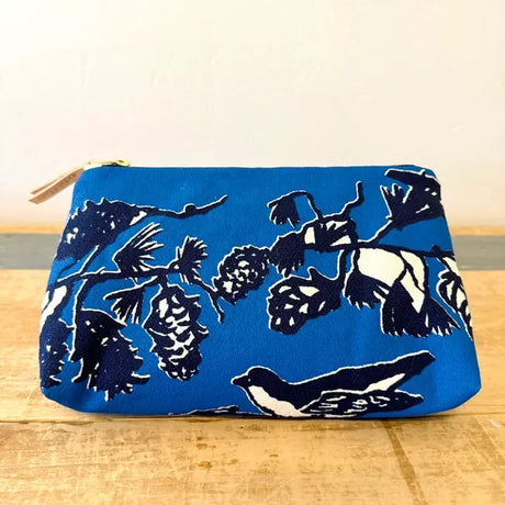 Royal Blue Pine Cone Makeup Bag - Erin Flett - The Woods Maine
