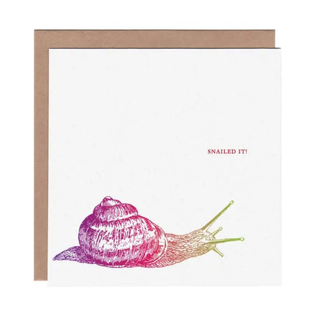 Snailed It Congratulations Greeting Card - Ampersand M Studio - The Woods Maine