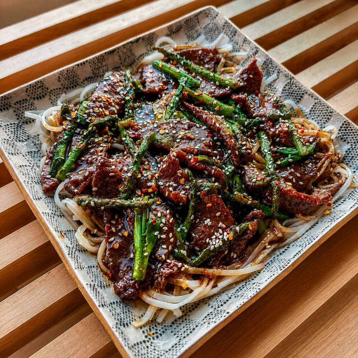 Sticky Garlic Beef & Asparagus Stir-Fry Recipe Kit - SKORDO