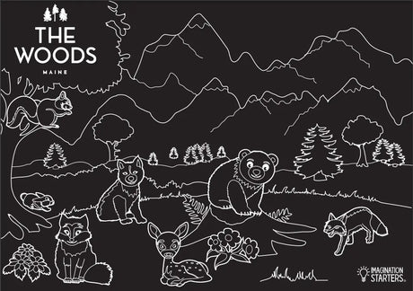 The Woods Maine® Woodland Critters Chalkboard Placemat - Imagination Starters Imagination Starters
