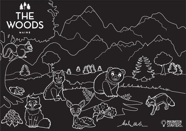 The Woods Maine® Woodland Critters Chalkboard Placemat - Imagination Starters Imagination Starters