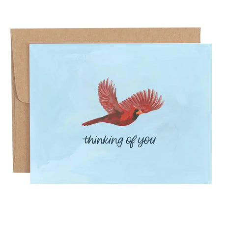 Thinking of You Cardinal Sympathy Card - One Canoe Two Paper Co. - The Woods Maine