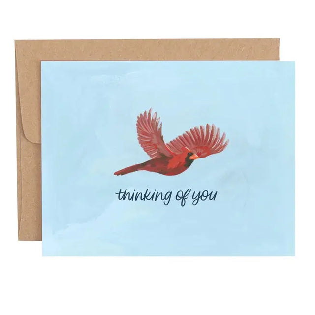 Thinking of You Cardinal Sympathy Card - One Canoe Two Paper Co. - The Woods Maine