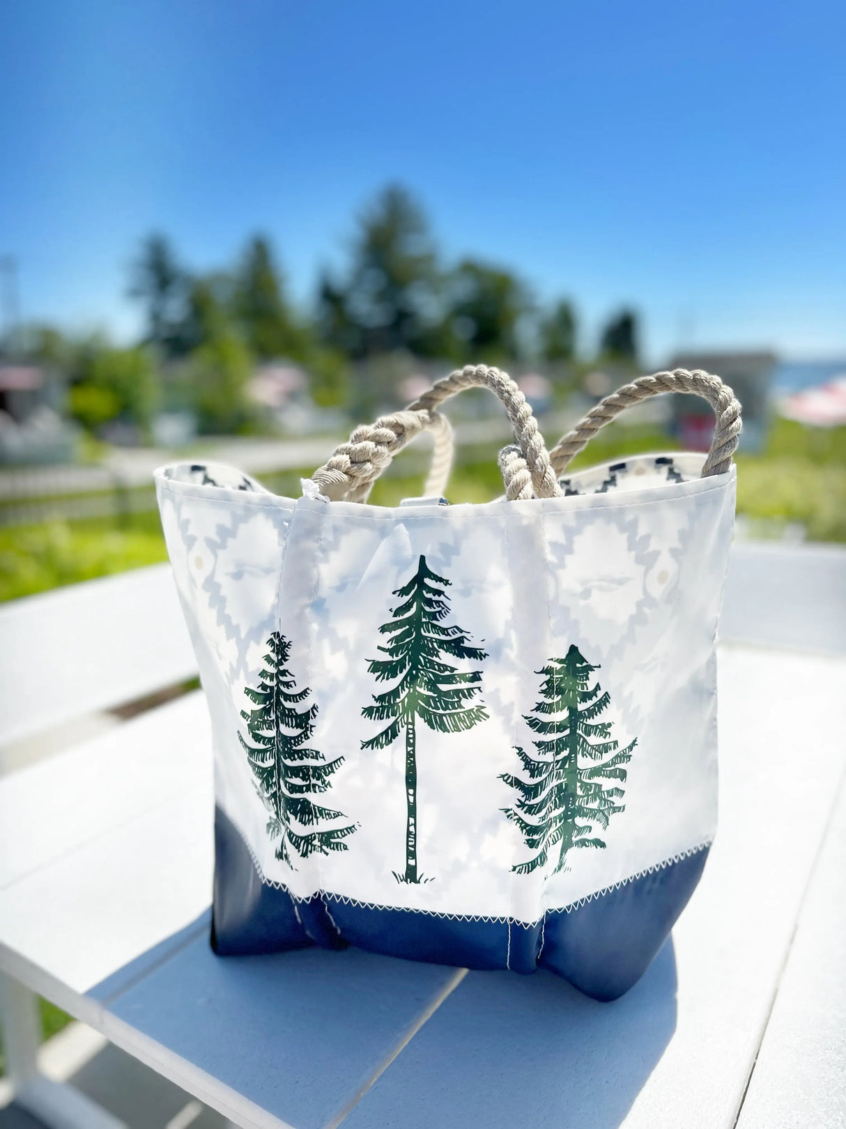 Three Pines: Loon Lined Sea Bags® Medium Tote with Clasp - The Woods Maine