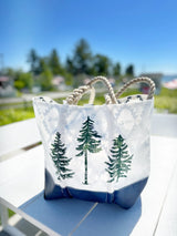 Three Pines: Loon Lined Sea Bags® Medium Tote with Clasp - The Woods Maine