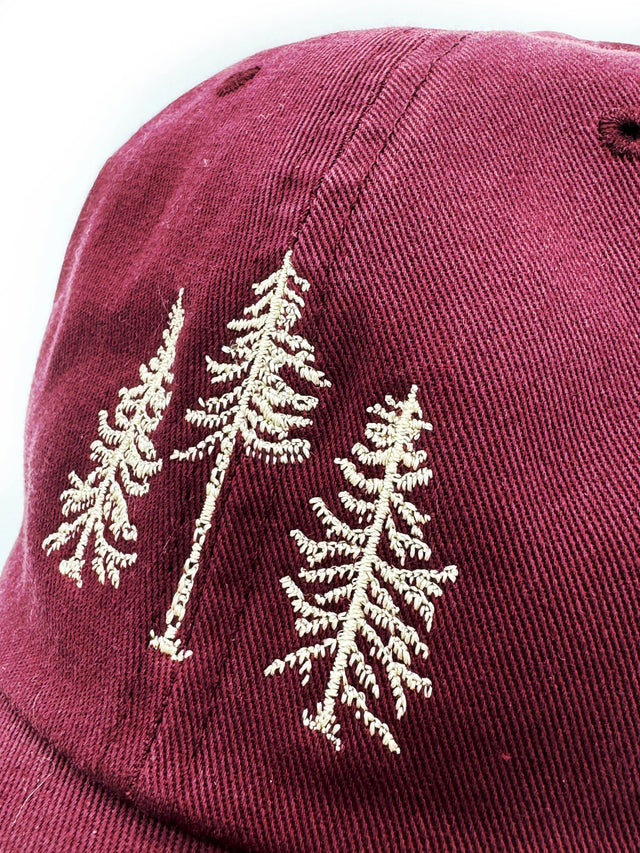 Three Pines® Embroidered Maine Baseball Hat (3 Colors Available) by The Woods Maine® - The Woods Maine