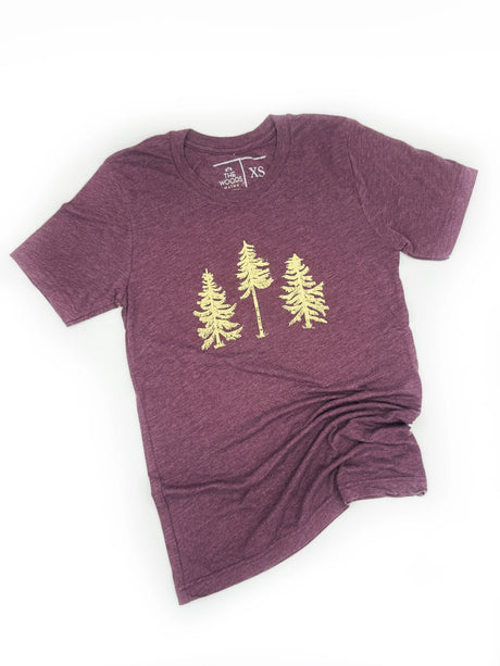 Three Pines® Maine Adult Short Sleeve T-Shirt (3 Colors Available) - The Woods Maine