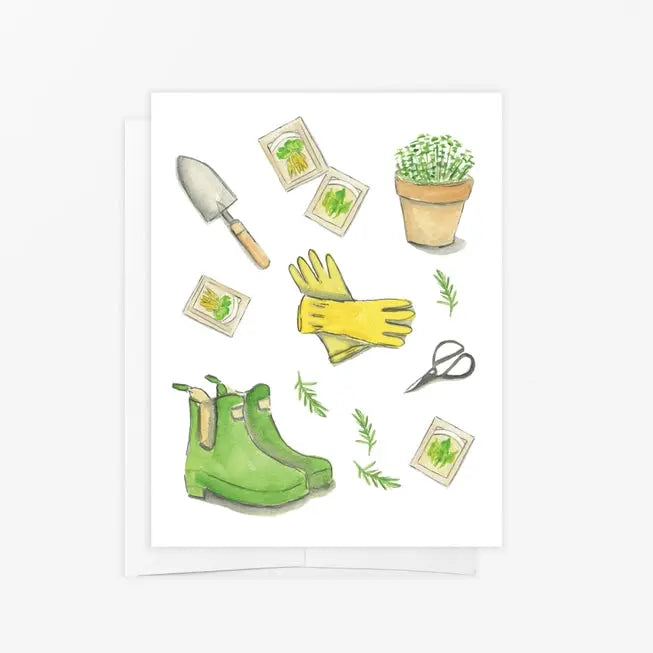 Watercolor Gardening Tools Cards - Emmy + Olly - The Woods Maine