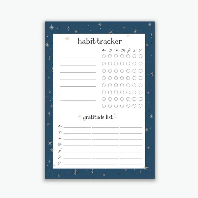 Wellness Habit Tracker Notepad - Emmy + Olly - The Woods Maine