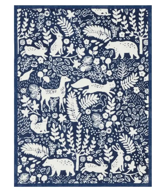 Whimsical Woods Navy Mini Blanket - Chappy Wrap - The Woods Maine