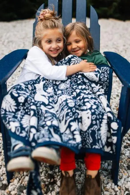 Whimsical Woods Navy Mini Blanket - Chappy Wrap - The Woods Maine