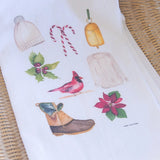 Holiday Watercolor Tea Towel - Finding Silver Pennies