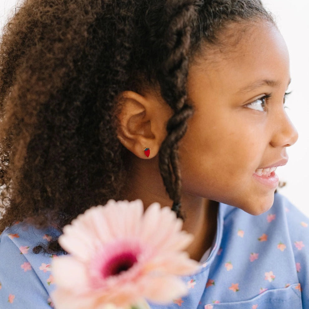 Strawberry Gold Earrings - Pip Pop Post