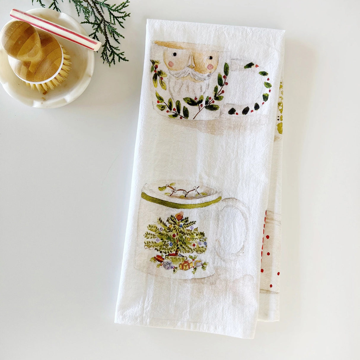 Christmas Mugs Tea Towel - emily lex studio
