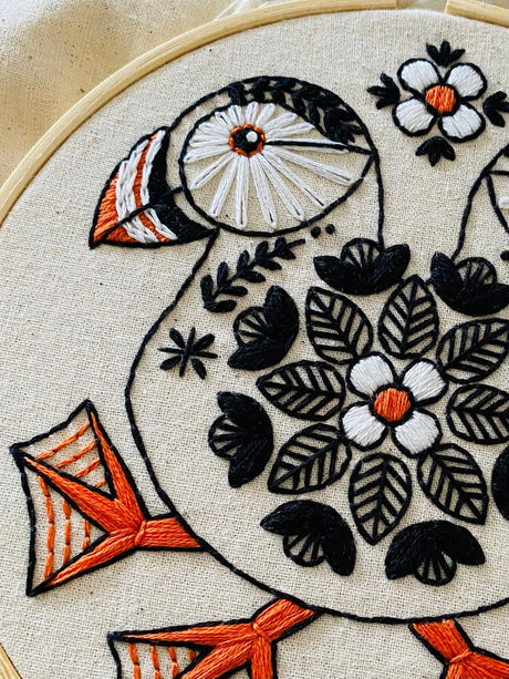 Puffin Embroidery Kit - Hook, Line & Tinker