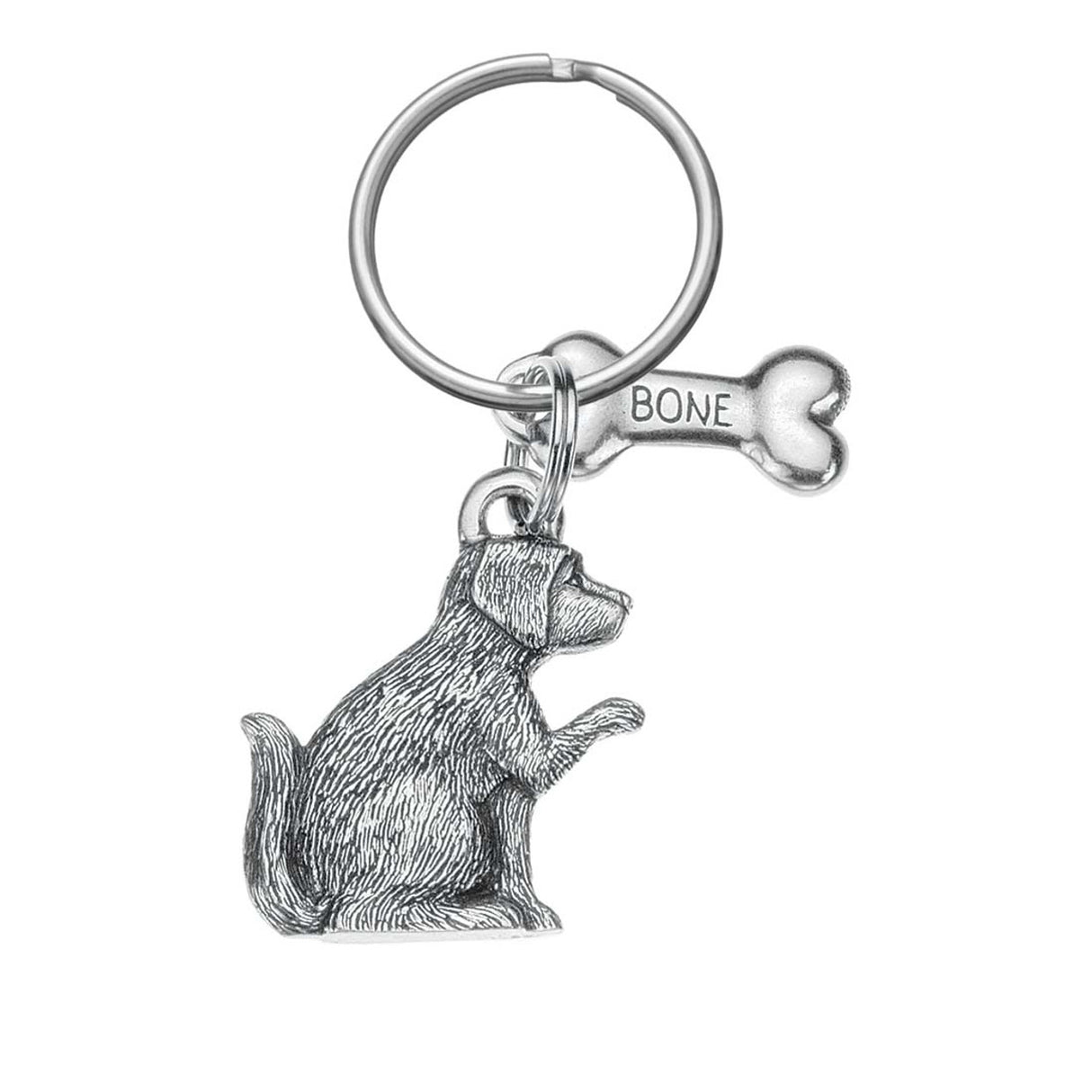Dog & Bone Keyring - Danforth Pewter