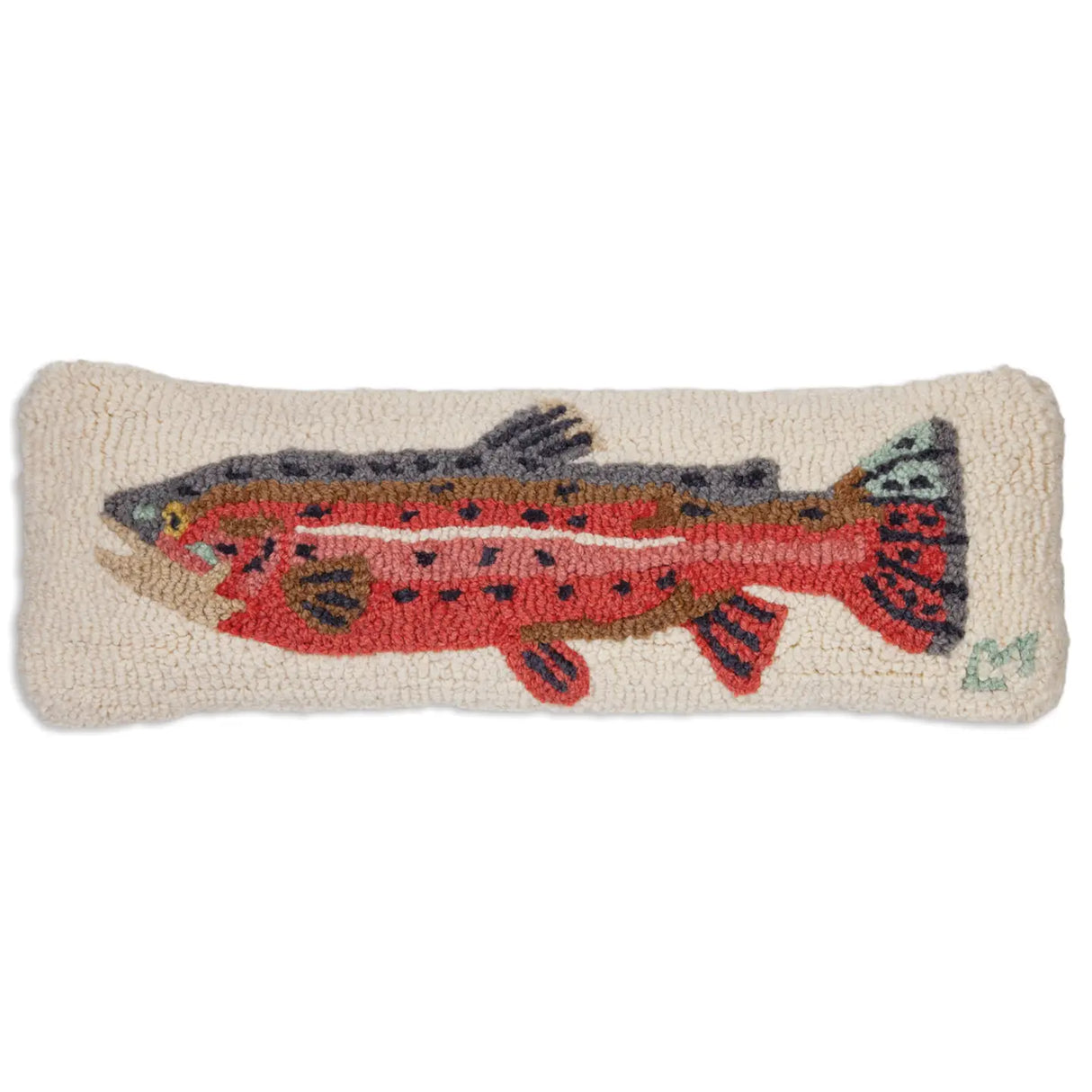Rainbow Trout 8 x 24 Hand-Hooked Wool Pillow - Chandler 4 Corners