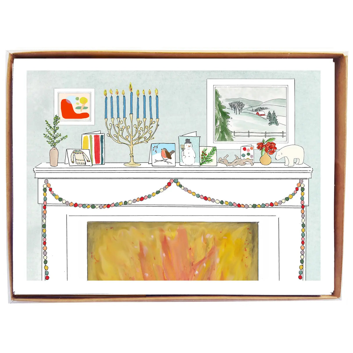 Hanukkah Mantle Cards (Box of 8) - mollyOcards