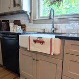 Red Truck and Tree Holiday Tea Towel - Finding Silver Pennies