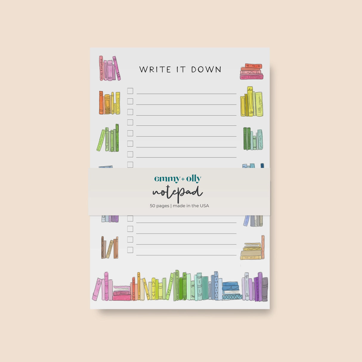 Colorful Library To-Do List Notepad - Emmy + Olly