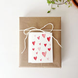 Red and Pink Hearts Mini Notecard - emily lex studio