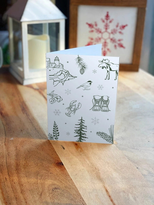 Best of Maine Snowflake Greeting Card - Reclaimed Maine