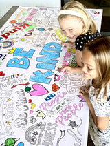 Be Kind Coloring Tablecloth - Creative Crayons Workshop