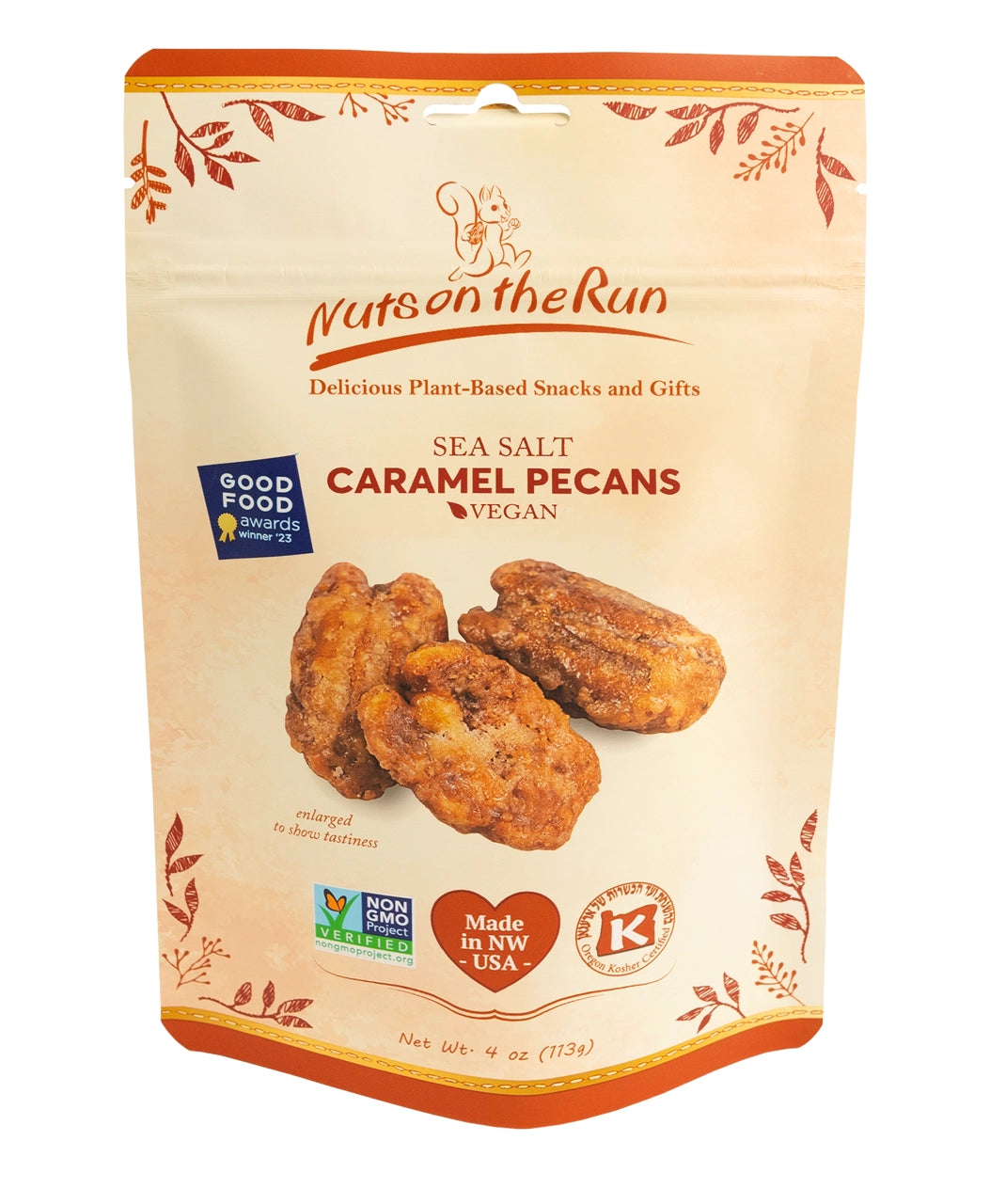 Sea Salt Caramel Pecans - Nuts On The Run