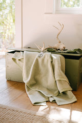 Harborview Herringbone Garden Green Blanket - Chappy Wrap