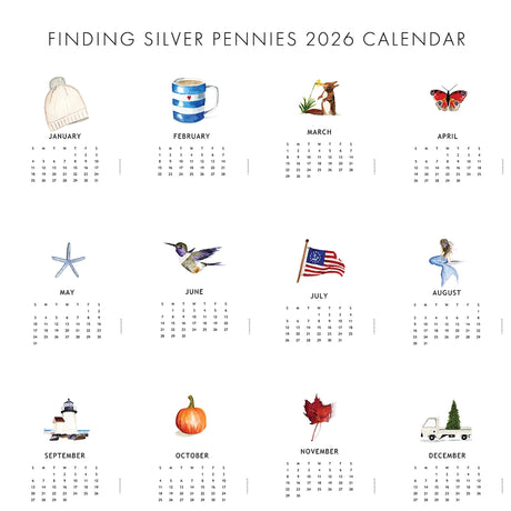 2026 Watercolor Desk Calendar - Finding Silver Pennies