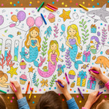 Mermaid Coloring Tablecloth - Creative Crayons Workshop