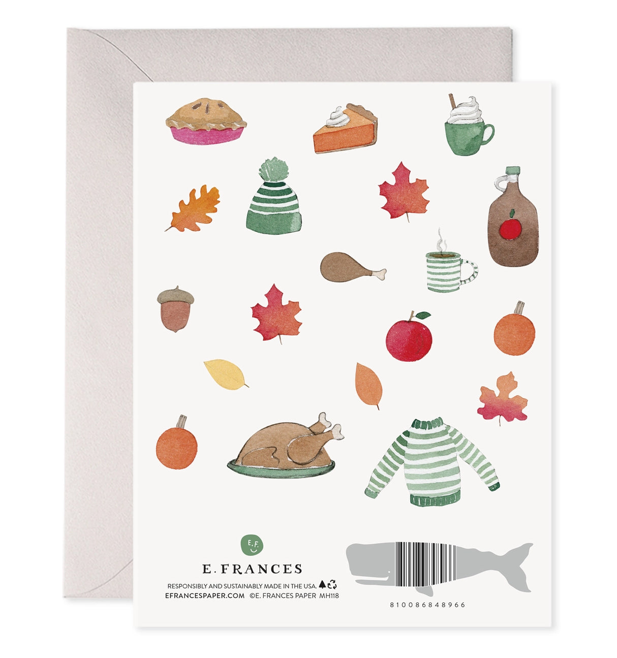 Grateful Thanksgiving Greeting Card - E. Frances Paper