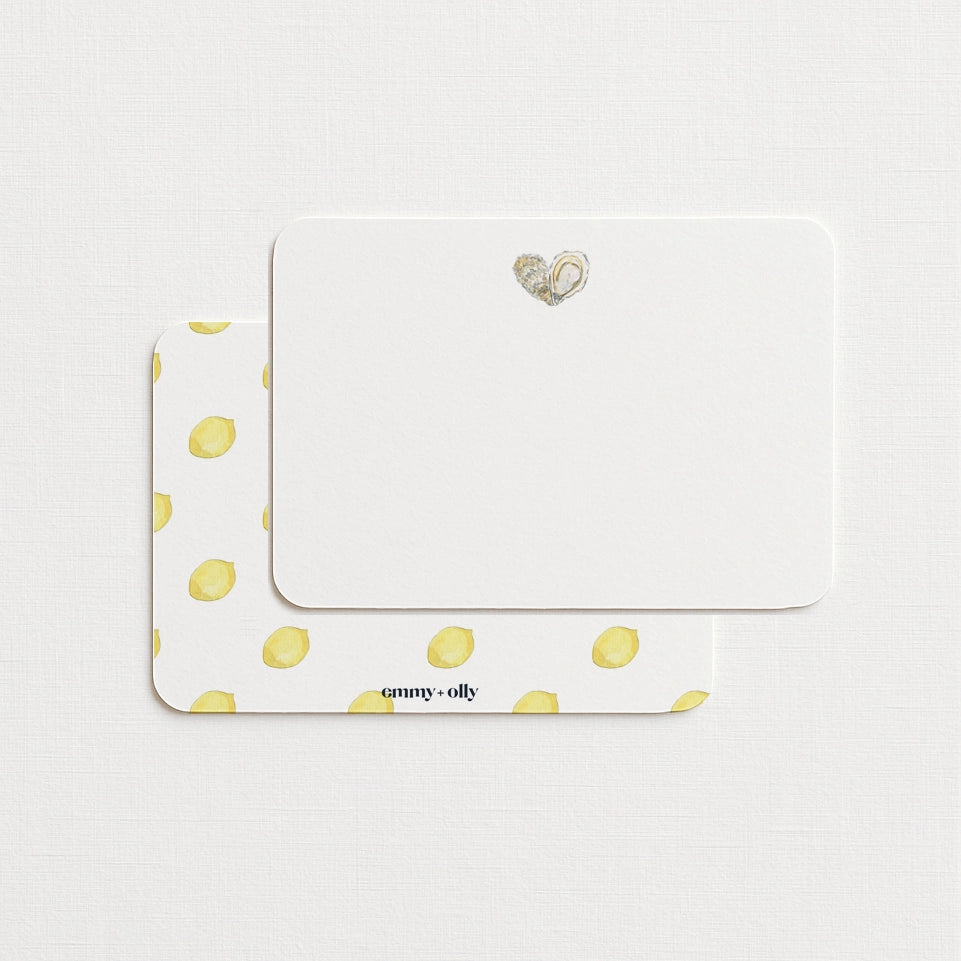 Oysters and Lemons Flat Notecard Box (Set of 10) - Emmy + Olly