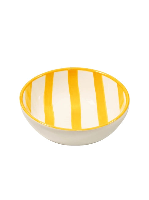 Yellow Stripe Stoneware Bowl - Zafferano America