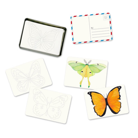 Butterfly & Moth Coloring Postcards Stationary (Pack of 30) - elsewhere unplug