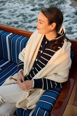 Shell Cream Herringbone Shawl - Chappy Wrap