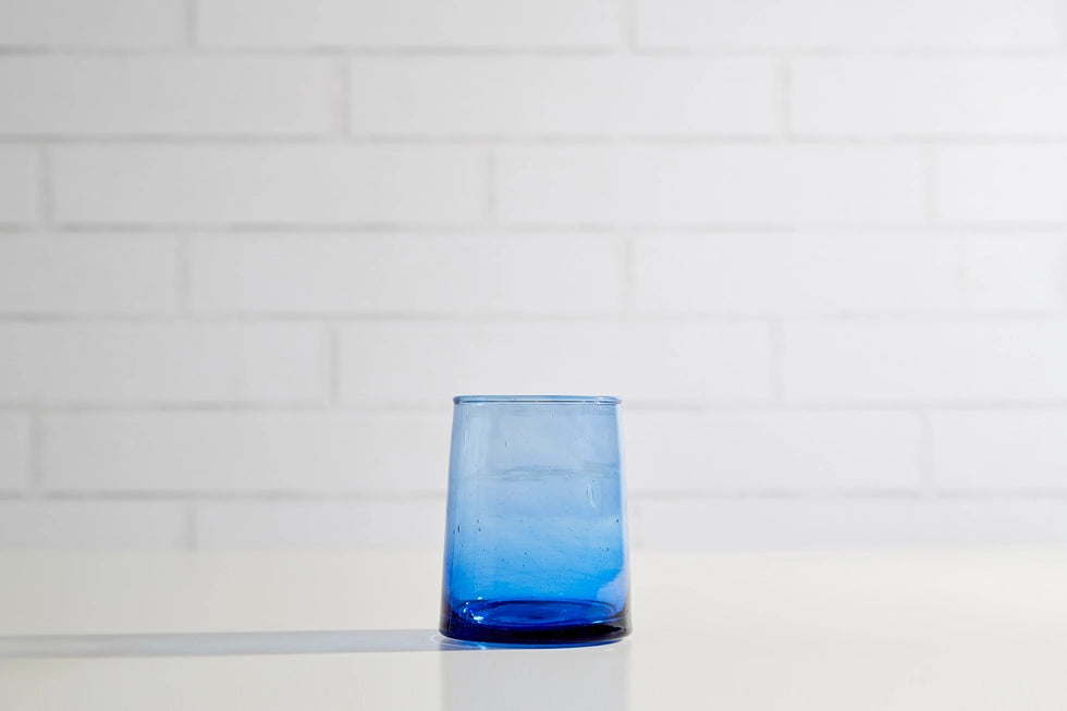 Moroccan Cone 8oz Blue Glass - Verve Culture