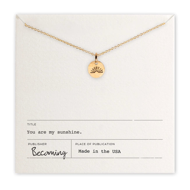 You Are My Sunshine Gold Necklace - Becoming Jewelry