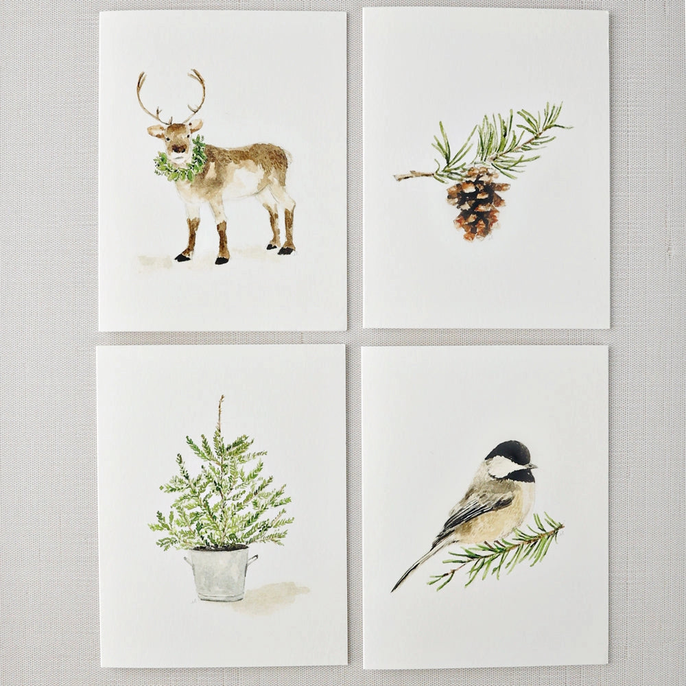 Evergreen Holiday Notecard Set - emily lex studio