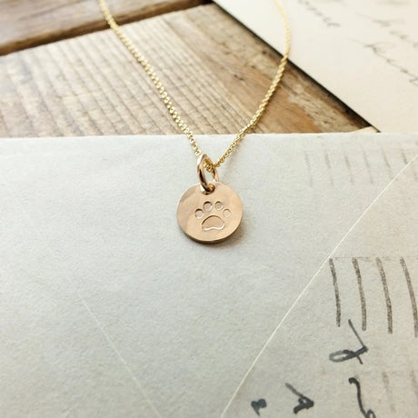 Paw Print Gold Necklace - Becoming Jewelry