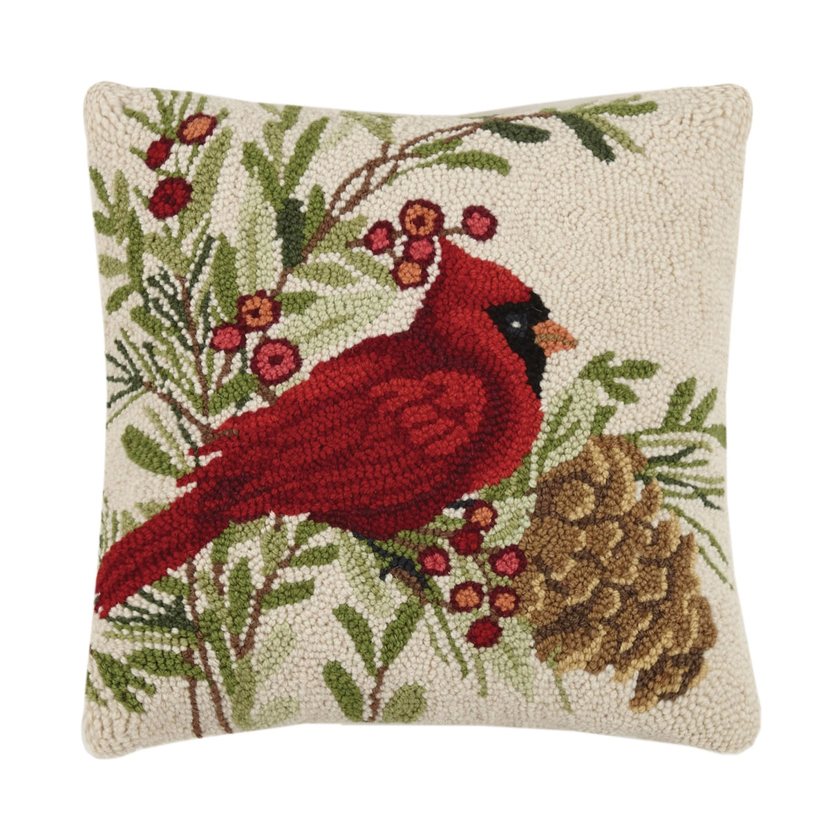 Winter Cardinal Hook Pillow - Peking Handicraft