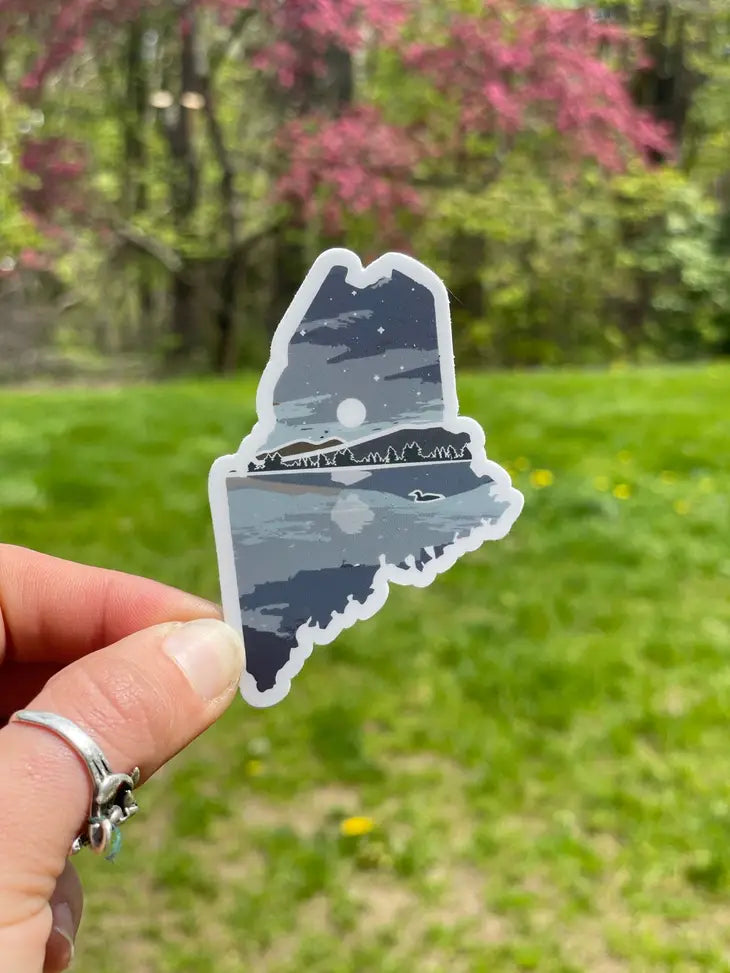 Maine Starry Night Sticker - Reclaimed Maine