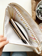 Canvas Zipper Gingham Pouch "Make Pretty Things" - emily lex studio