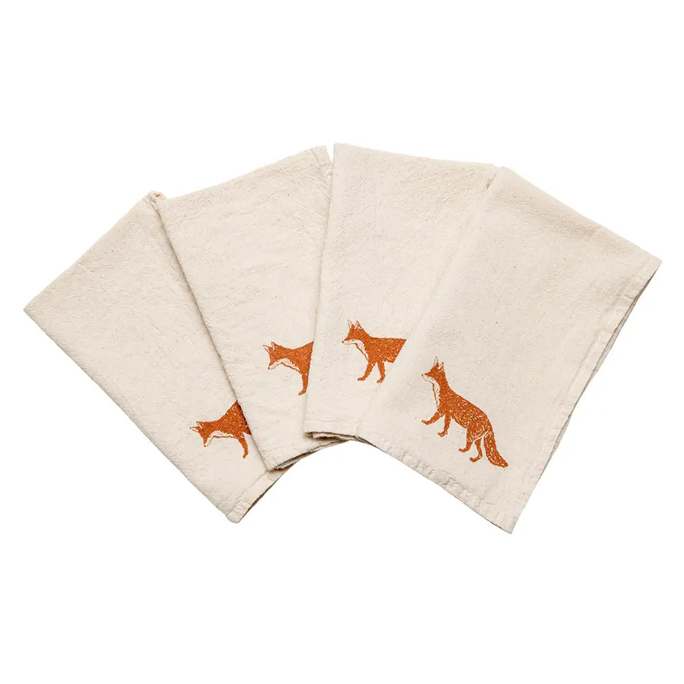 Fox 100% Cotton Cloth Napkins (Set of 4) - Cinder + Salt