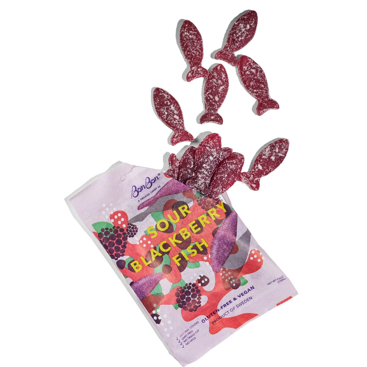 Sour Blackberry Swedish Fish Candy - BonBon