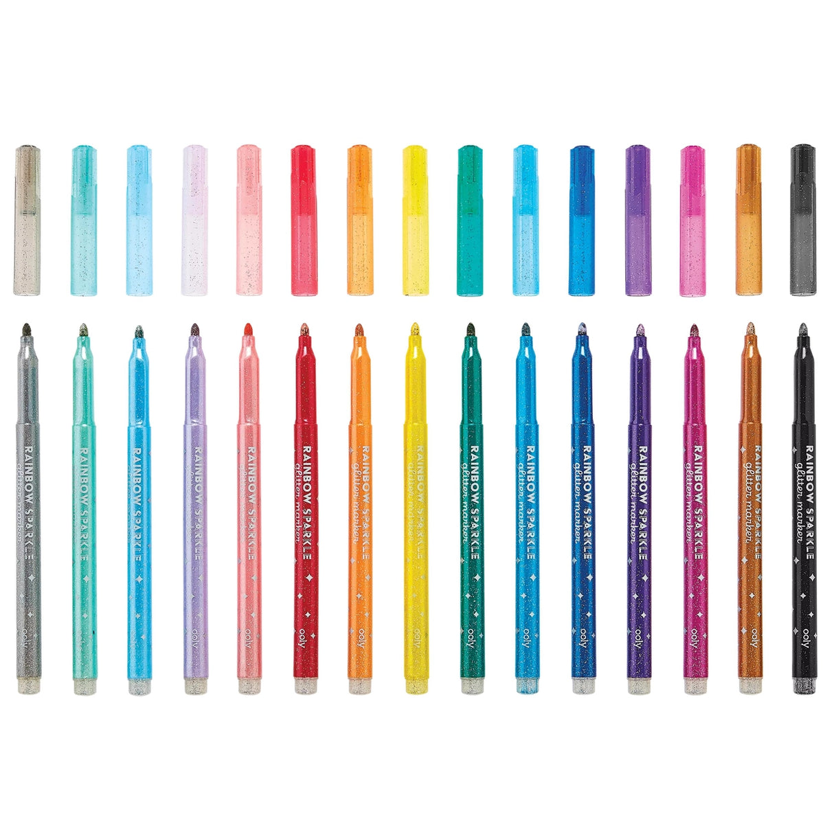 Rainbow Sparkle Glitter Markers - Ooly