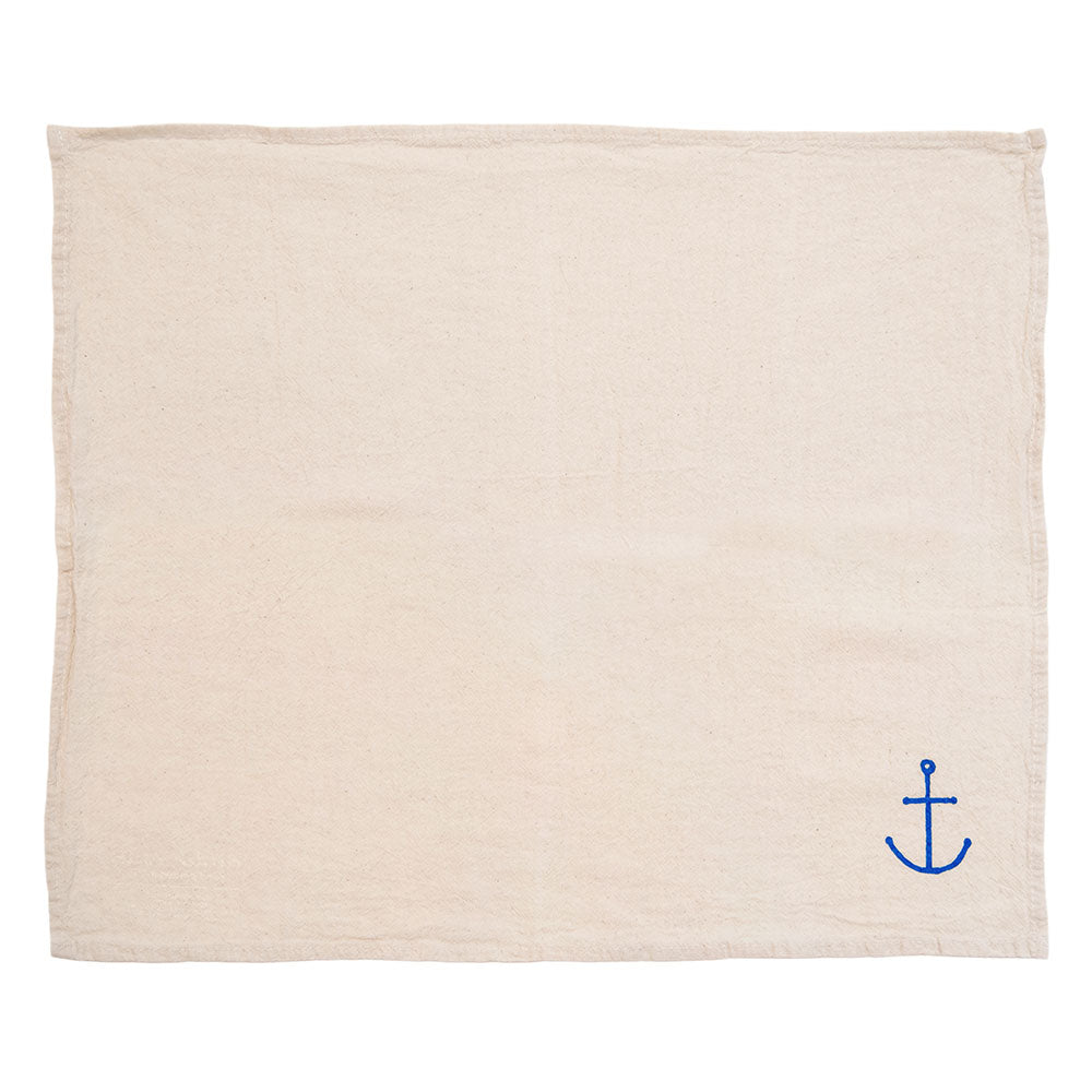 Blue Anchor 100% Cotton Cloth Napkins (Set of 4) - Cinder + Salt