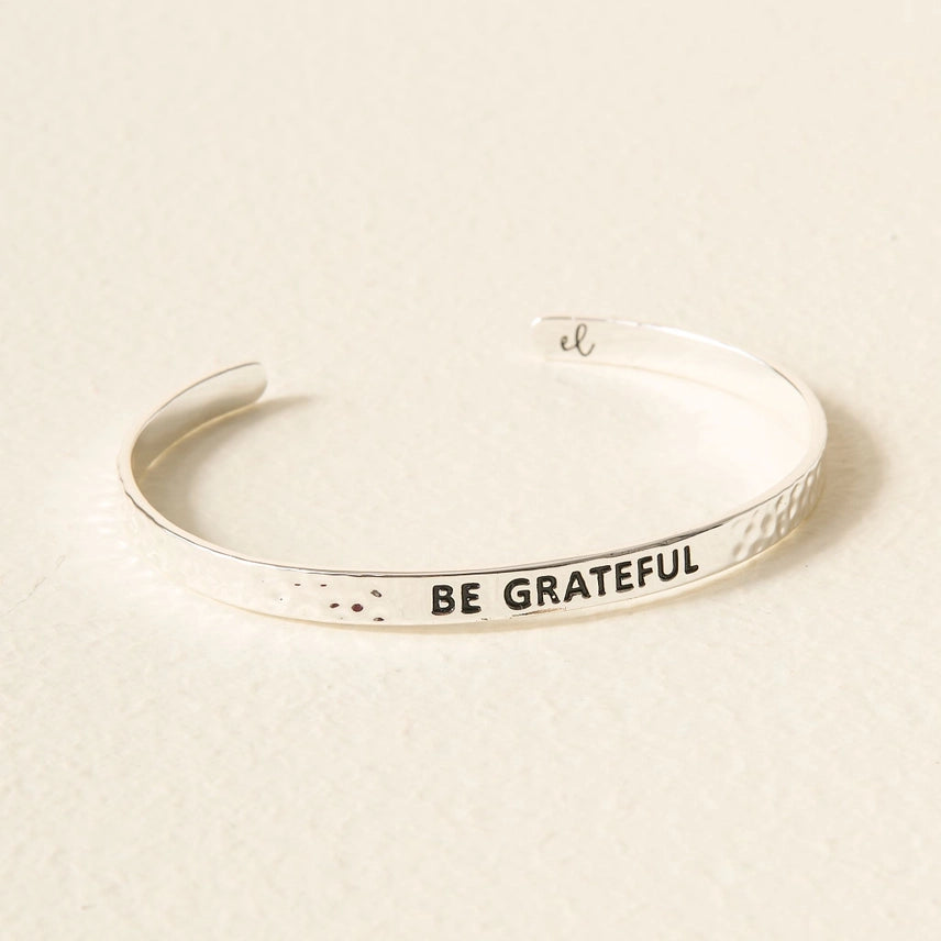 Be Grateful Little Reminder Silver Bracelet - The Darling Effect