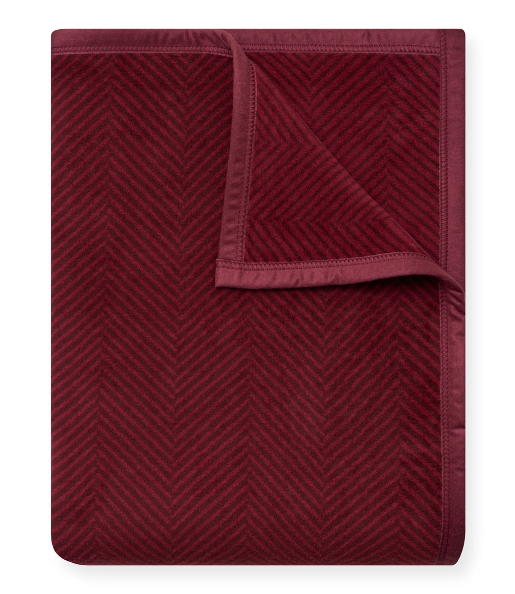 Harborview Herringbone Cranberry Blanket - ChappyWrap